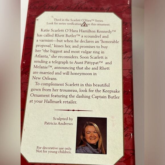 Hallmark Keepsake Scarlett O'Hara 1999 Vintage Christmas ornament NWT - Picture 4 of 5